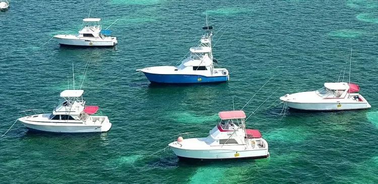 Sport fishing boat in action