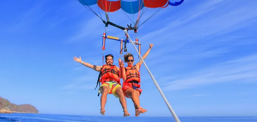 Parasailing adventure over Punta Cana turquoise waters