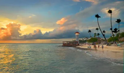 Beautiful beach resort in Punta Cana with white sand and crystal clear water